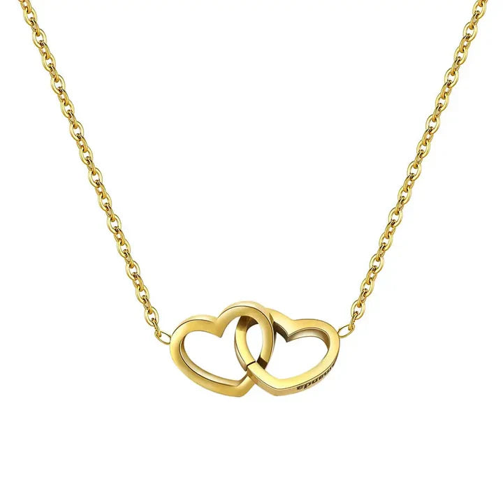 Gaveæske med evig rose og dobbelt hjerte-halskæde